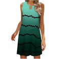 thumbnail image 1 of Vestido sin Mangas para las Mujeres, Casual Cuello Redondo Impreso Midi, Cómodo Vestido de Moda de Poliéster para Mujeres, 1 of 2