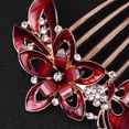 thumbnail image 3 of Miangastore Peigne à Cheveux Fleur Mariée Coiffe Délicate Accessoires de Robe de Mariée Ornement de Cheveux pour Femme (Rouge), 3 of 8