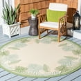 thumbnail image 2 of Safavieh Courtyard Martin Botanical Indoor/Outdoor Area Rug, Cream/Green, 6'7" x 6'7" Round, 2 of 8