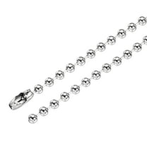 Uxcell 18" Long 0.18" Diameter Beaded Link Pull Chain Extension 304 Stainless Steel Silver Tone 2pcs