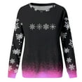 thumbnail image 4 of Hfolob Sweatshirt For Women Gradient Snowflake Print Crew Neck Long Sleeve Casual Sweatshirts For Women Loose Fit Pullover, 4 of 4