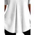 thumbnail image 4 of DYMADE Solid Color V-Neck Lace Hollow Women's Top Short-Sleeved Blouse, 4 of 4