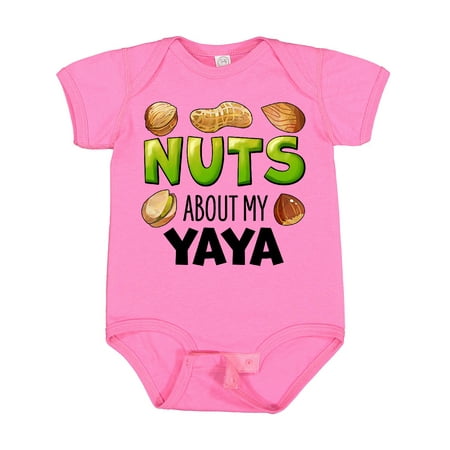 

Inktastic Nuts About My Yaya Peanut Almond Pistachio Gift Baby Boy or Baby Girl Bodysuit