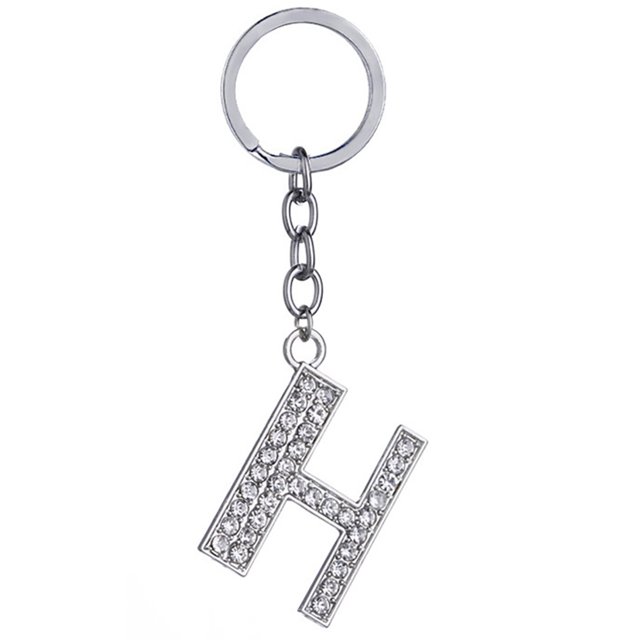 Porte-clés Design Strass A à Z Pendentif Porte-Clés pour Décoration de Sac à Main