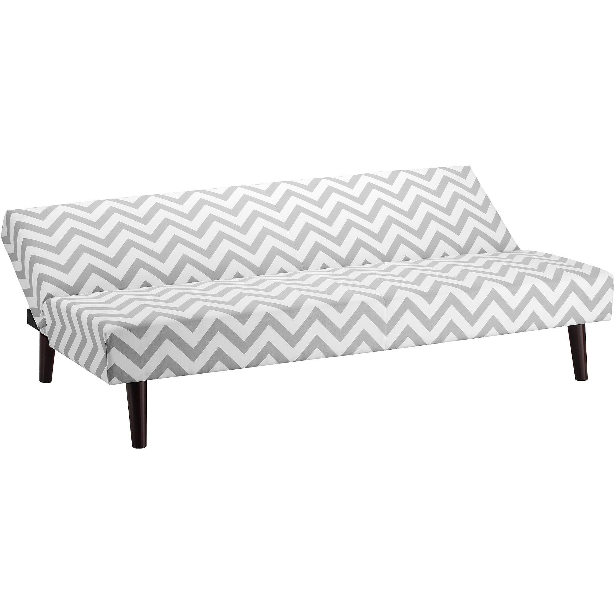 Kinsley Chevron Futon Gray and White Walmart