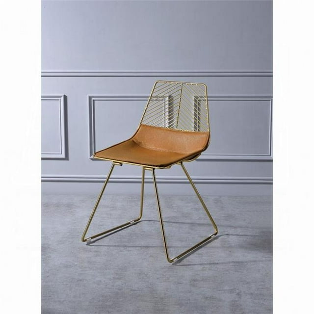 ACME Furniture 96848 Fauteuil Faina & 44 ; Whiskey PU & Or - Lot de 2
