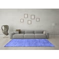 thumbnail image 3 of Ahgly Company Indoor Square Oriental Blue Industrial Area Rugs, 7' Square, 3 of 4