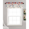 thumbnail image 3 of Patriotic Flower Linen Curtain Valance for Bedroom/Bathroom/Kitchen/Office/Living/Dining Room Window,Independence Day Botanical Red Blue Rod Pocket Topper Decorative Cafe Drapes Panel 60"x18", 3 of 6