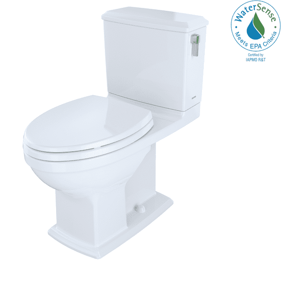 TOTO Connelly WASHLET  Two-Piece Elongated Dual Flush 1.28 and 0.9 GPF Universal Height Toilet with CEFIONTECT and Right Hand Lever, Cotton White - MS494124CEMFRG#01