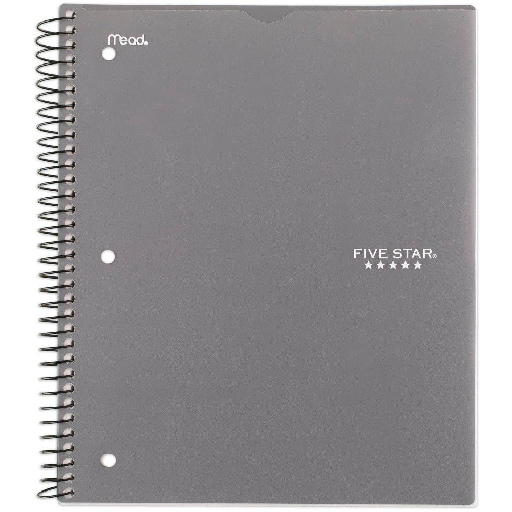 Spiral Notebook 3 Subject Wide Ruled Customizable Gray - Five Star