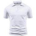 thumbnail image 2 of Fnnxeal Mens Polo Shirts, Classic Short Sleeve T-Shirt Casual Solid Summer White Lightweight Shirts for Men Size M, 2 of 4