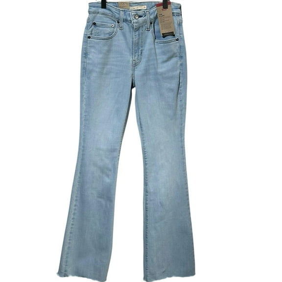 Levis Womens High Rise Flare Jeans Sz 2 (26x32) Stellar Stretch Light Blue Denim