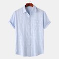 thumbnail image 3 of yillto Mens Short Sleeve Blouse Top Button down Loose Dressy Shirts Summer Basic Tops with Pockets, 3 of 7