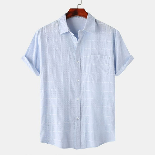 pstuiky camisetas para hombre, Camisa hawaiana informal de manga corta con cuello vuelto y botones para hombre ropa de hombre s