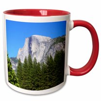 3drose, Yosemite Half Dome with a Beautiful Blue Sky., 11oz Two-tone Red Mug