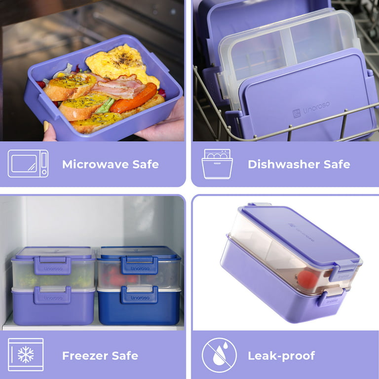 Adult Stackable Bento Lunch Box 3 Layers Leak-proof All-in-1 Bento Box  Lunchbox With Utensil Sauce