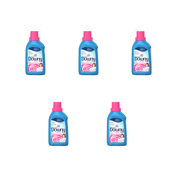 Downy Concentrated Liquid Fabric Softener 3X Freshness, 19.8 fl oz × 5 Pack , Long-Lasting Fresh Scent