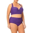 thumbnail image 6 of Terra & Sky Women's Plus Ruched High Waist Bikini Bottom, 6 of 6