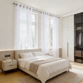 thumbnail image 4 of Nanqianyi White Sheer Curtains with Grommets, Light Filtering Semi Transparent Voile Drapes for Bedroom Living Room, 1 Panel, 52"W x 84"L, 4 of 9