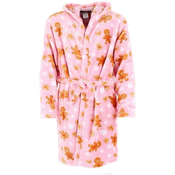 5 More Minutes Girl's Gingerbread Snowflake Plush Robe