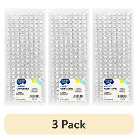 (3 pack) Hello Hobby Clear Round Adhesive Gemstone Stickers 9mm - 552 Piece