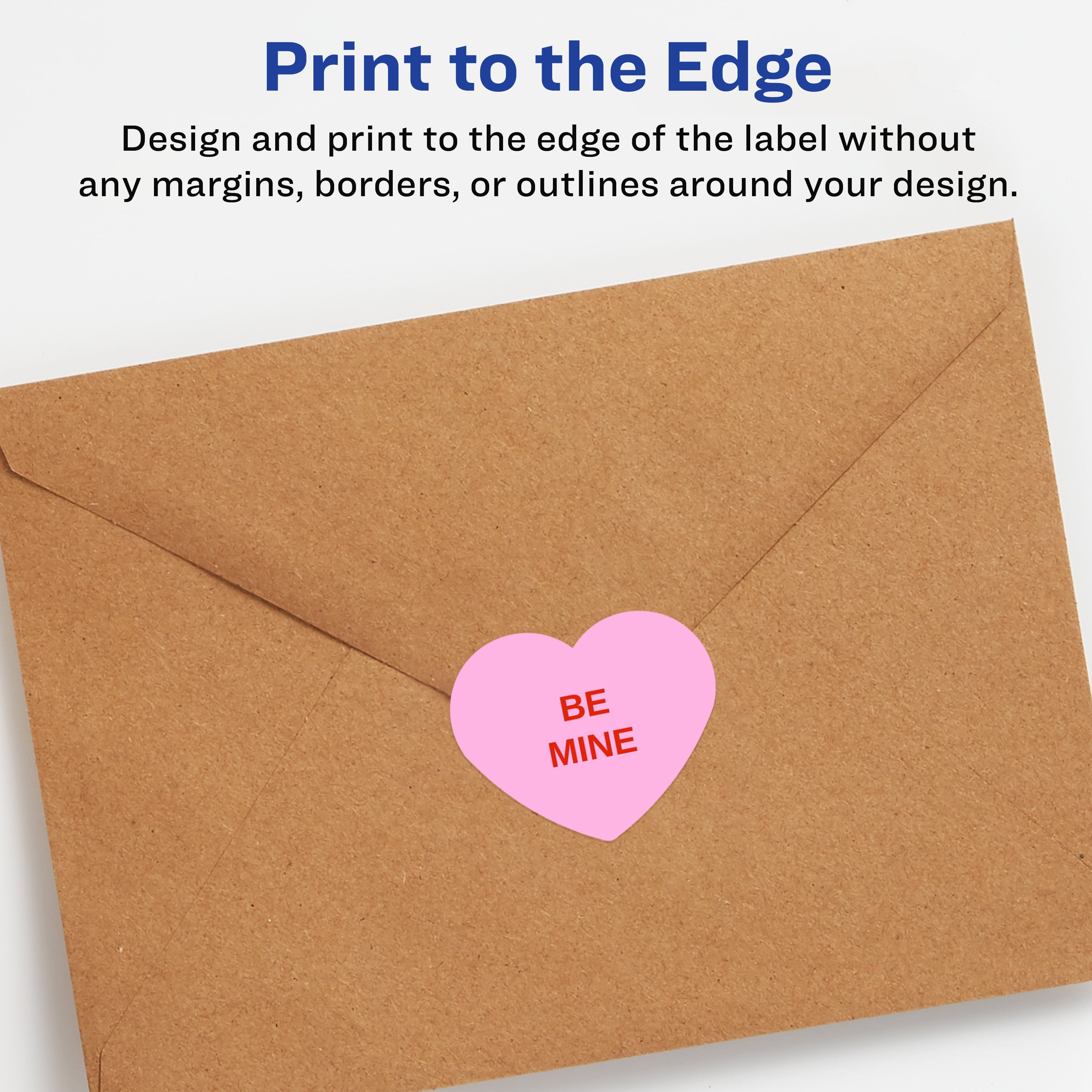 Avery Matte White Heart Labels, 1.5" x 1.5", 1,000 Labels
