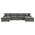 thumbnail image 2 of Modway Commix 6-Piece Outdoor Patio Sectional Sofa in Charcoal, 2 of 10