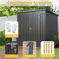 thumbnail image 4 of Enyopro 6x4 ft Outdoor Metal Storage Shed, Galvanized Steel Tool Shed with Reinforced Floor & Lockable Door for Backyard, Lawn, Patio, Black, 4 of 8