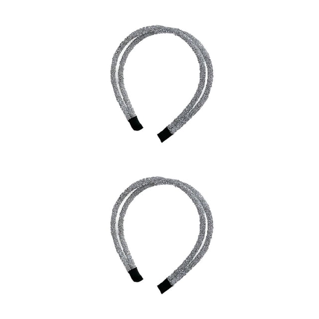 Minnieouse Accesorios para el cabello Diadema simple de diamantes de imitación de ala delgada Ropa de estilo Accesorio a juego Diadema de ducha Color blanco plateado. 2Conjunto
