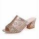 thumbnail image 2 of Sandalias de tacón de gasa de malla para mujer, sandalias de tacón alto de talla grande con lentejuelas y boca de pez para verano, 2 of 6