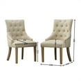 thumbnail image 6 of Nmkwnr 2 Pack Solid Wood Frame Side Chair Polyester Seat Dining Chair for Dining Room, Office, Living Room, Tan, 6 of 7