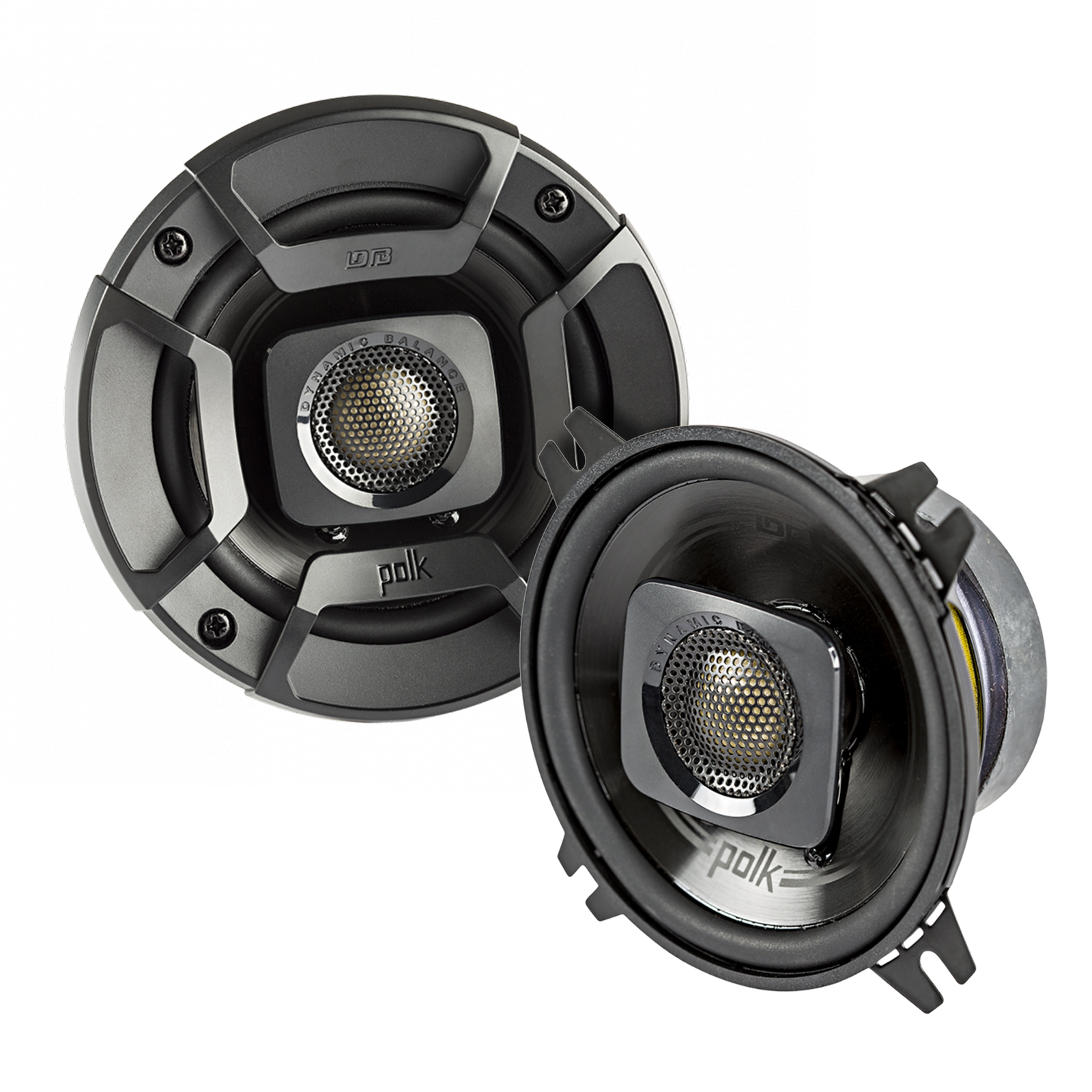 2 Pairs (QTY 4) of Polk Audio DB402 4" 135W Black 2-Way Coaxial Car Speakers + Keychain - image 2 of 2
