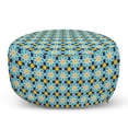 thumbnail image 1 of Abstract Pouf Cover with Zipper, Eastern Inspired Traditional Motifs and Shapes, Soft Decorative Fabric Unstuffed Case, 30" W X 17.3" L, Night Blue Turquoise, by Ambesonne, 1 of 5