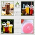 thumbnail image 5 of AME D'ESSENCE (150 PC) 24 Ounce Disposable Clear Cups with Bonus 1-Play Tall Napkins n Straws Plastic Drinking Cups To Go Iced Coffee Crystal PET Cups, 5 of 6