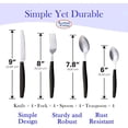 thumbnail image 3 of ALPINE CUISINE Flatware Set 16 Piece Service for 4, Stainless Steel Flatware Cutlery Set Includes Dinner Knives/Forks/Spoons - Great for Camping or College Dorms - Dishwasher Safe - Black, 3 of 7