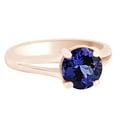 thumbnail image 2 of AFFY Simulated Blue Tanzanite Solitaire Split Shank Engagement Wedding Ring 14k Rose Gold (2 cttw)With Ring Size:-9, 2 of 2