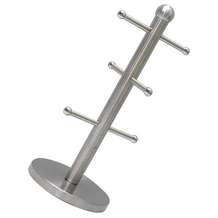 Hemoton Mug Tree Stand Home Shelf Support for Mugs 35.8X15.6cm Silver