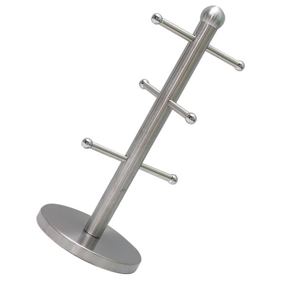 Hemoton Mug Tree Stand Home Shelf Support for Mugs 35.8X15.6cm Silver