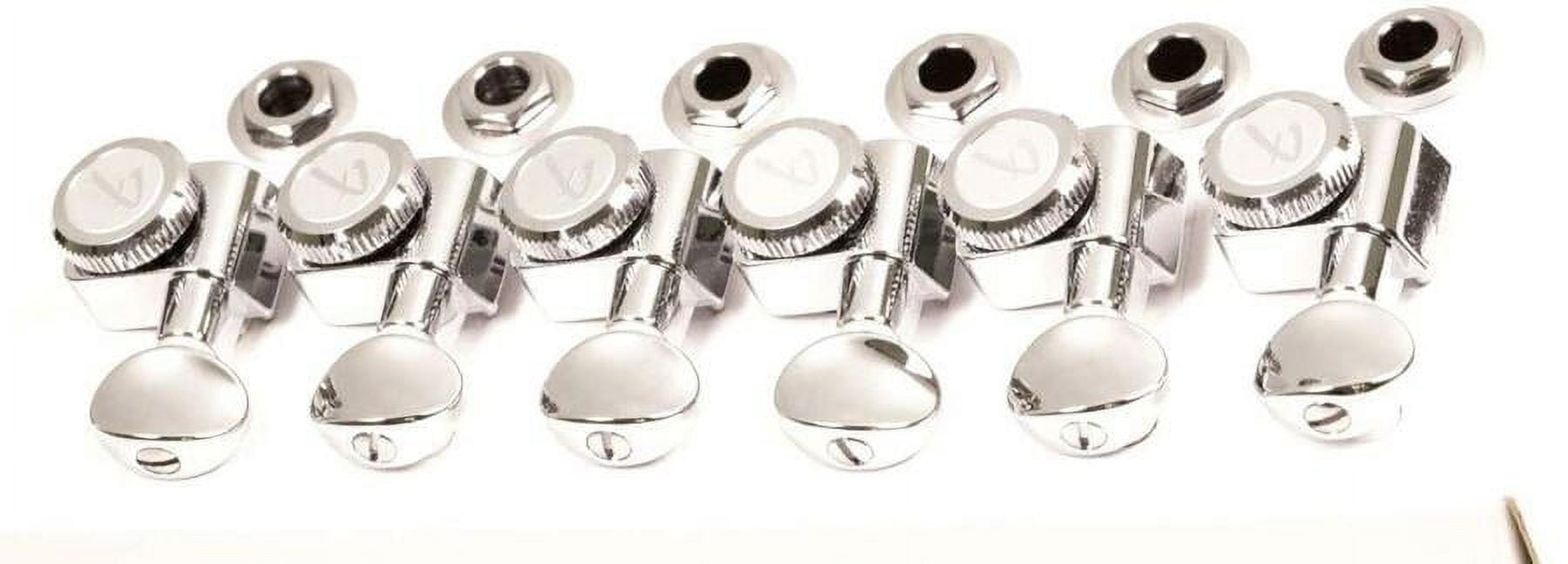 Fender® American Deluxe Locking Chrome Tuners (6)~Vintage Buttons~"F" Logo~New