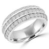 MD170435-3.75 1.10 CTW Round Diamond Semi-Eternity Wedding Band Ring in 14K White Gold - Size 3.75