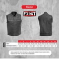 thumbnail image 3 of First Mfg Co - Blaster - Men's Motorcycle Biker Riding Black Leather Vest - 8X Large, 3 of 5