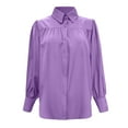 thumbnail image 6 of Womens Fitted Blouse Cute Button down Shirts for Women Womens Formal Shirt Top Casual Long Sleeve Loose Button Shirt Half Undershirt Long Sleeve Long Tail Shirts for Women, 6 of 6