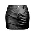 thumbnail image 4 of DHFJKG Skirts For Women Glossy Leather Mini Pencil Skirt Low Rise Shiny Tight Bodycon Slim Fit Cozy Skirt, 4 of 4