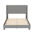 thumbnail image 4 of Skyline Decor Linen Panel Upholstered Platform Bed Frame, Grey, Queen, 4 of 5