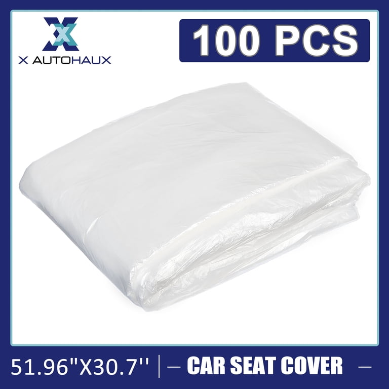 100pcs Disposable Plastic Car Seat Covers - 140x80cm Waterproof Seat Protectors For Mechanics & Valets