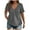 Gray, variant on Fanxing V Neck Plus Size Tees for Women Curvy Gray Ice Cool Fiber Short Sleeve Tunics Summer Tops 3D Tailoring