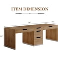 thumbnail image 2 of DreamCurship 78 inch Two Person Desk with 5 Drawers, Computer Desk with Storage for 2 People, Home Office Workstation Desk, Modern Writing Table, Brown, 2 of 7