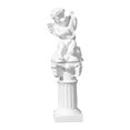 thumbnail image 3 of Estatua de querubín, mini columna griega, mini escultura de resina, escultura musical, griega Pipa, 3 of 9