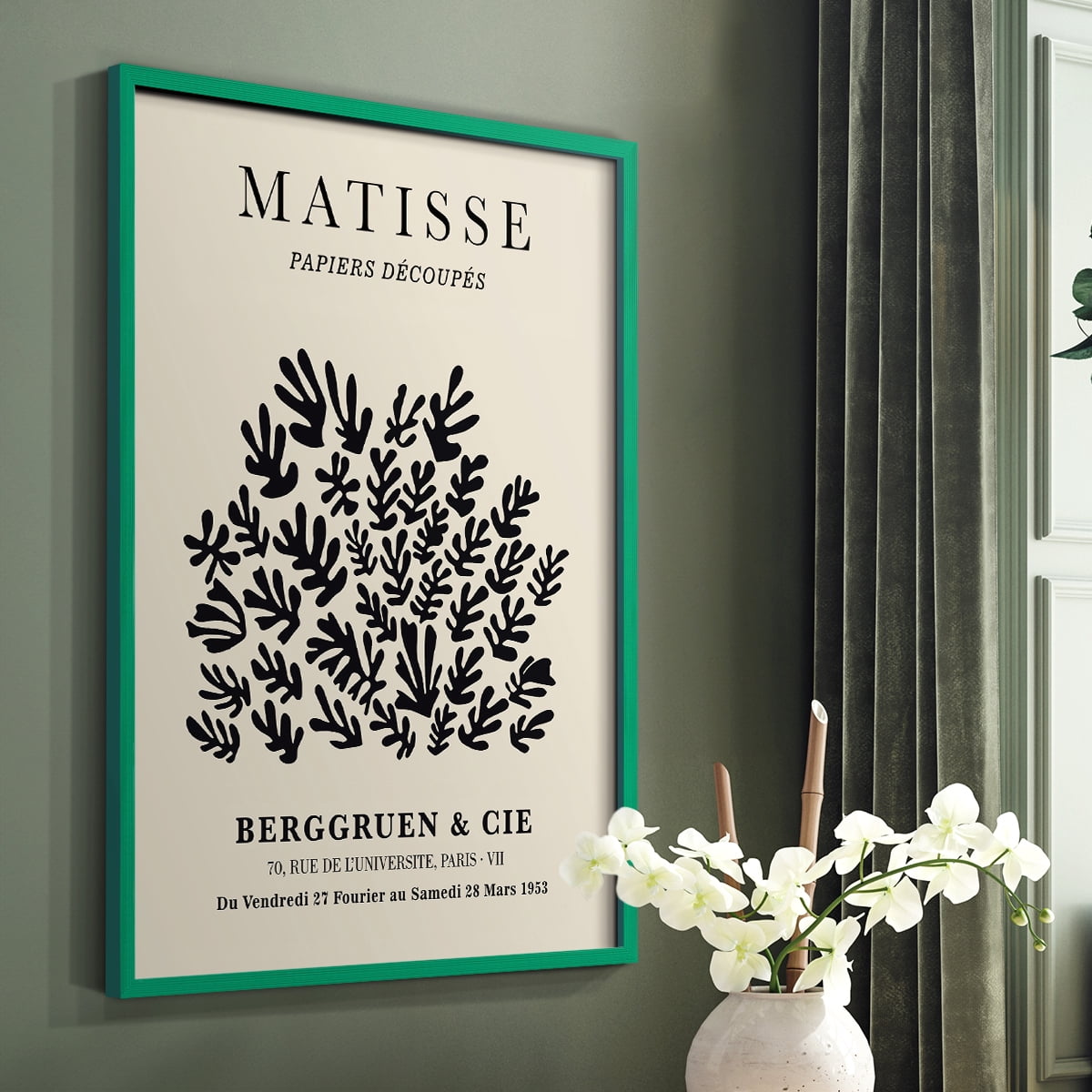 Matisse CXC Framed Print in Green Solid Wood 11 x 14 Framed Print