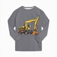 thumbnail image 4 of TOWED22 Infant Baby Boy Clothes 2-Piece Long Sleeve Crew Neck Sweatshirt Tops Casual Pocket Joggers Pants Cartoon Outfits Toddler Clothing Set(Grey,5-6 Y), 4 of 7